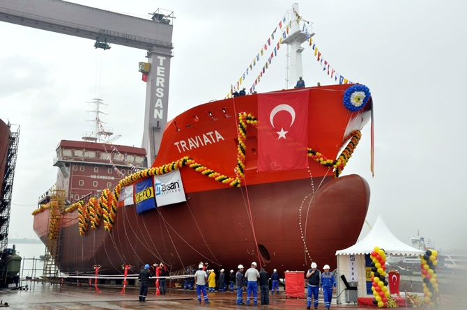 M/T Traviata, Tersan Tersanesi'nde denize indirildi galerisi resim 12