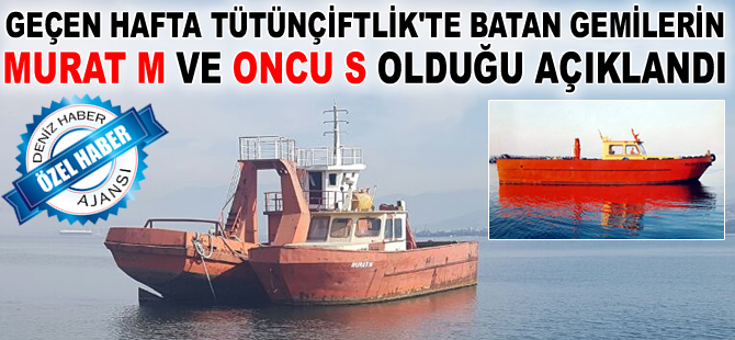 Tütünçiftlik'te batan gemilerin MURAT M ve ONCU S olduğu açıklandı