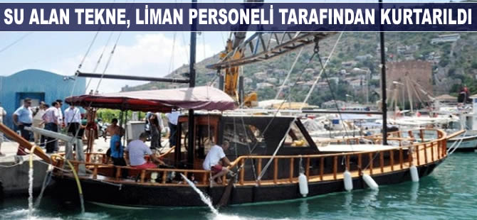 Su alan tekne, liman işletmesi personeli tarafından kurtarıldı