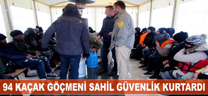 94 kaçak göçmeni Sahil Güvenlik kurtardı