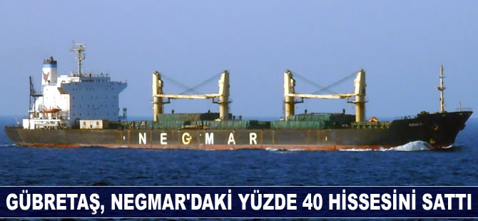 GÜBRETAŞ, Negmar'daki yüzde 40 hissesini sattı