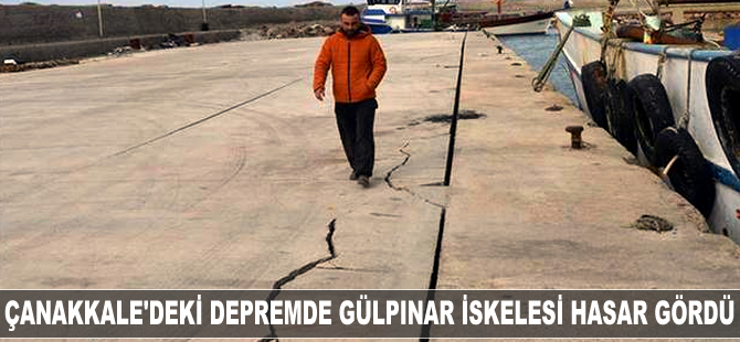 Çanakkale'deki depremde Gülpınar iskelesi hasar gördü