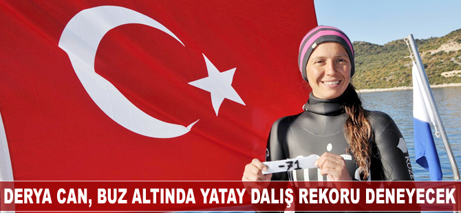 Milli sporcu Derya Can, buz altında yatay dalış rekoru deneyecek