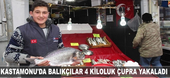 Kastamanu'da balıkçılar 4 kiloluk çupra yakaladı