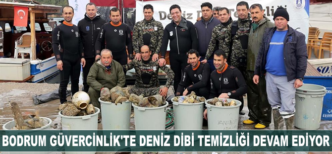 Bodrum Güvercinlik'te deniz dibi temizliği devam ediyor