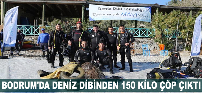 Bodrum'da denizden 150 kilo çöp çıktı