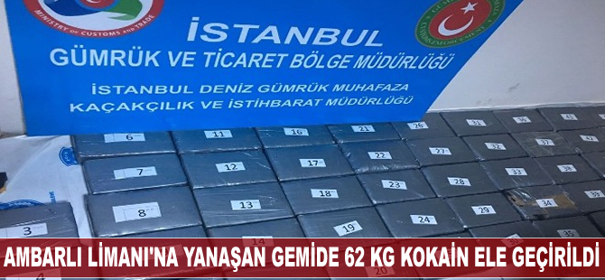 Ambarlı Limanı'na yanaşan gemide 62 kilo kokain ele geçirildi