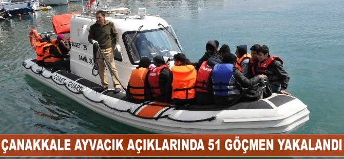Çanakkale Ayvacık açıklarında 51 kaçak yakalandı