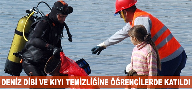 Bodrum'da deniz dibi ve kıyı temizliğine öğrenciler de destek verdi