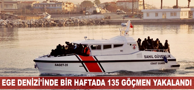 Ege Denizi'nde bir haftada 135 göçmen yakalandı