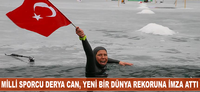 Derya Can, buz altında yatay dalışta 116 metreyle dünya rekoru kırdı