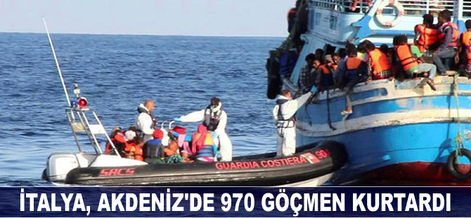 İtalya, Akdeniz'de 970 göçmeni kurtardı