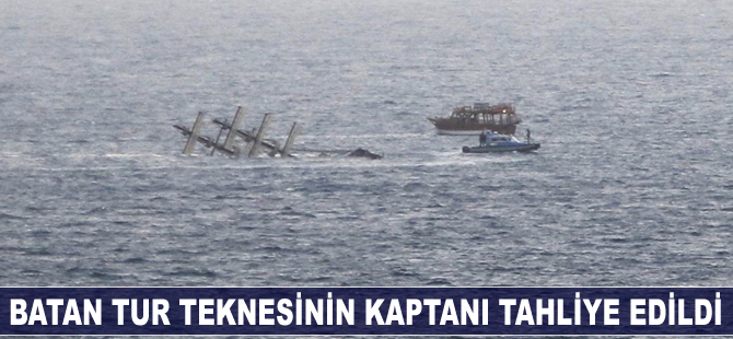 Antalya'da batan tur teknesinin kaptanı tahliye edildi