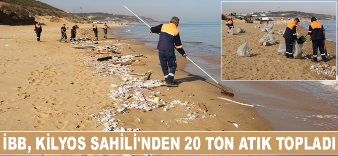 İBB Deniz Hizmetleri Müdürlüğü, Kilyos Sahili'nden 20 ton atık topladı