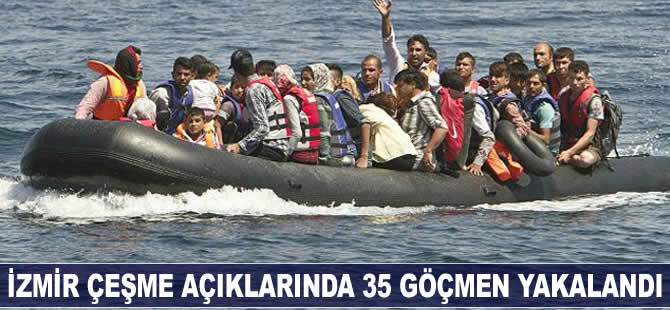 İzmir Çeşme açıklarında 35 sığınmacı yakalandı