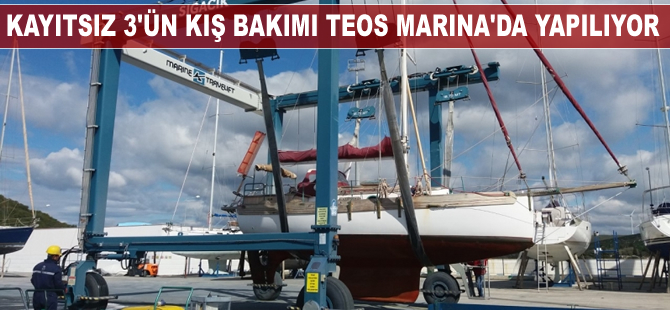 Kayıtsız 3 teknesinin kış bakımı Teos Marina’da yapılıyor