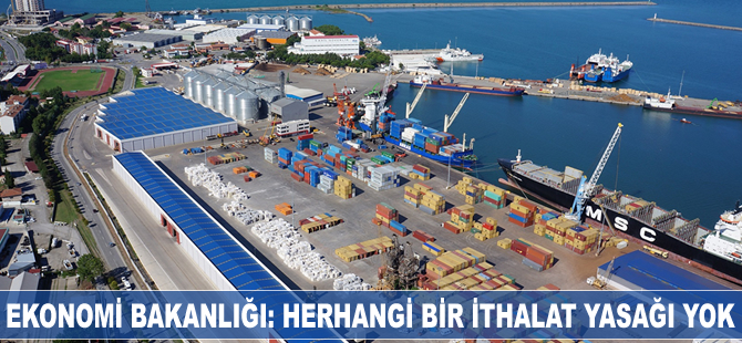 Ekonomi Bakanlığı: Herhangi bir ithalat yasağı yok