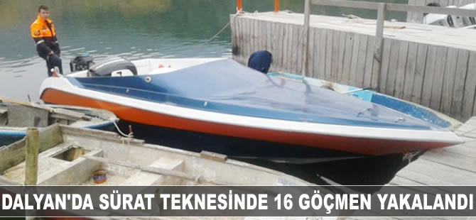 Dalyan’da sürat teknesinde Suriye uyruklu 16 göçmen yakalandı