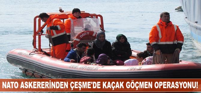 NATO askerlerinden Çeşme’de kaçak göçmen operasyonu!
