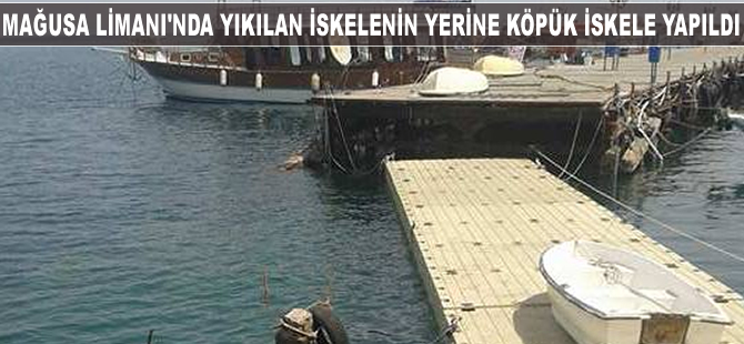 Yıkılan iskele yerine köpük iskele yapıldı