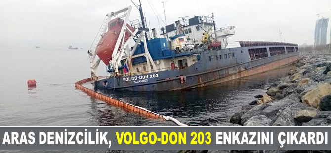 Kartal'da karaya oturan M/V VOLGO-DON 203'ün enkazı, Aras Denizcilik tarafından çıkarıldı