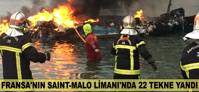 Fransa'nın Saint-Malo Yat Limanı'nda 22 tekne yandı