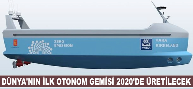 Dünyanın ilk otonom gemisi 2020'de suya inecek