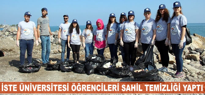 İskenderun Teknik Üniversitesi öğrencileri sahil temizliği yaptı