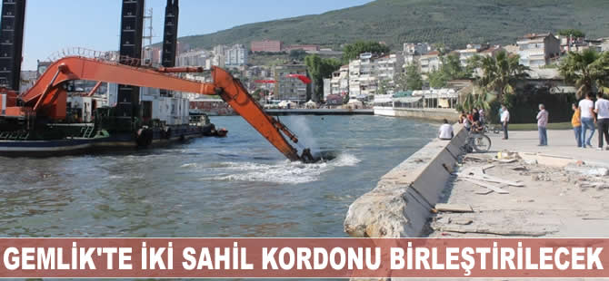 Gemlik'te iki sahil kordonu denizin doldurulması ile birleştirilecek
