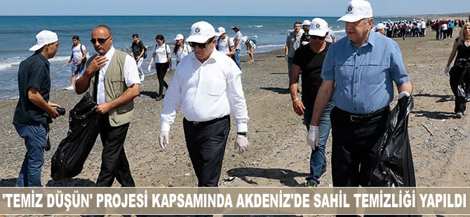 ‘Temiz Düşün’ projesi kapsamında Akdeniz'de sahil temizliği yapıldı