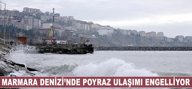 Marmara Denizi'nde etkili olan poyraz ulaşımı engelliyor
