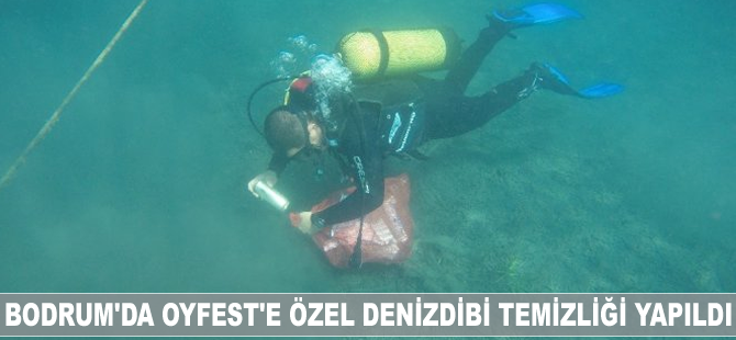 Bodrum'da 'Denize en çok mavi yakışır' sloganıyla denizdibi temizliği yapıldı