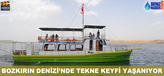 Bozkırın Denizi'nde tekne keyfi yaşanıyor