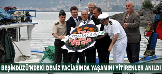 Trabzon'un Beşikdüzü ilçesindeki deniz faciasında hayatını kaybedenler anıldı