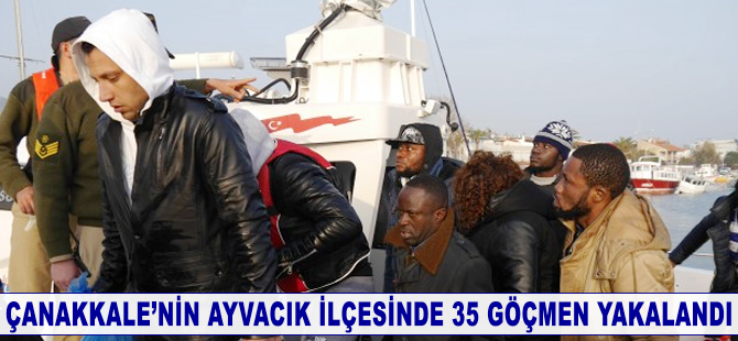 Midiili Adası'na geçmeye çalışan 35 göçmen Çanakkale'de yakalandı