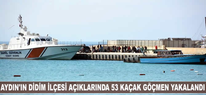 Aydın'ın Didim ilçesi açıklarında Yunanistan'a geçmeye çalışan 53 kaçak göçmen yakalandı