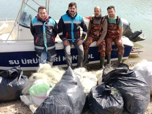 Usulsüz su ürünleri avcılığı yaptığı tespit edilen kişilere idari para cezası uygulandı