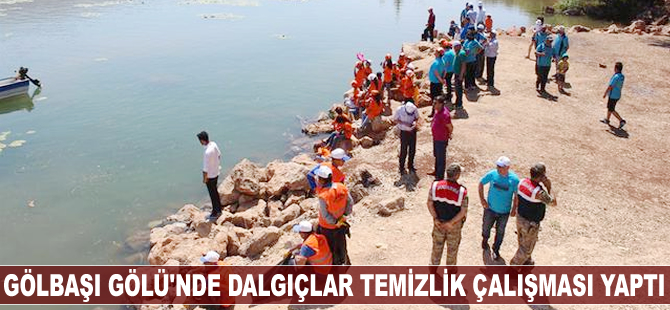 Hatay'ın Kırıkhan ilçesinde bulunan Gölbaşı Gölü'nde temizlik çalışması yapıldı