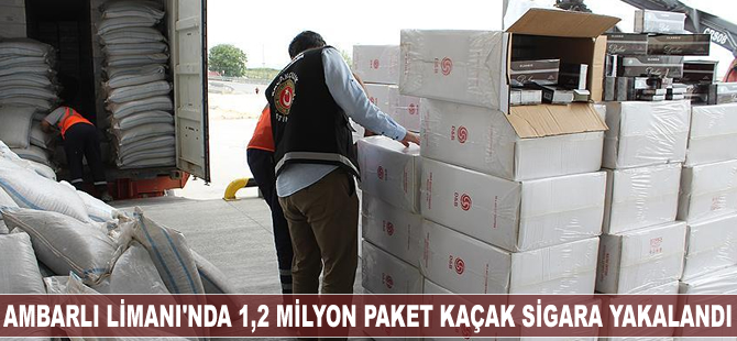 Ambarlı Limanı'nda 1,2 milyon paket kaçak sigara ele geçirildi