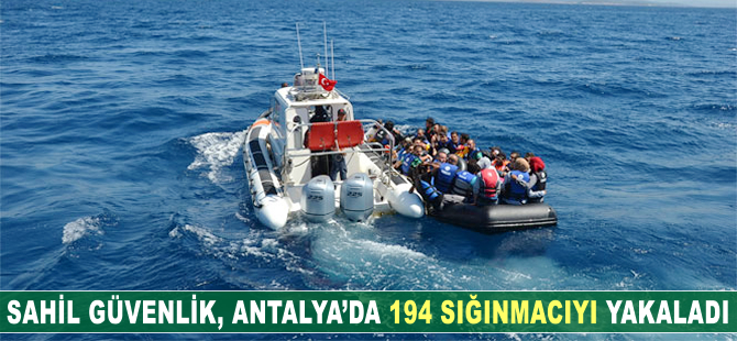 Antalya'dan deniz yoluyla yurt dışına kaçmaya çalışan 194 sığınmacı yakalandı