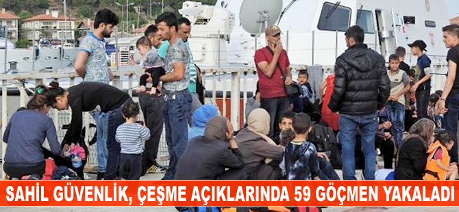 Çeşme'den Sakız Adası'na geçmeye çalışan 59 kaçak yakalandı