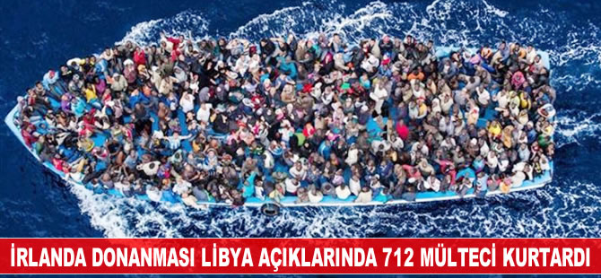İrlanda donanma gemisi Libya açıklarında 712 mülteci kurtardı