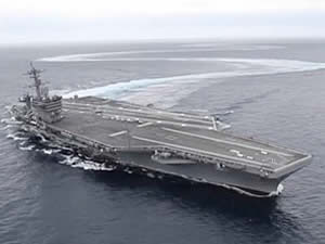 ABD donanmasının yeni uçak gemisi Atlantik Okyanusu'nda indi