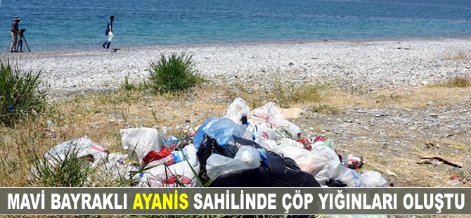 Mavi Bayraklı Ayanis sahilinde çöp yığınları oluştu
