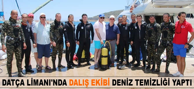 Datça Limanı'nda dalış ekibi deniz temizliği yaptı
