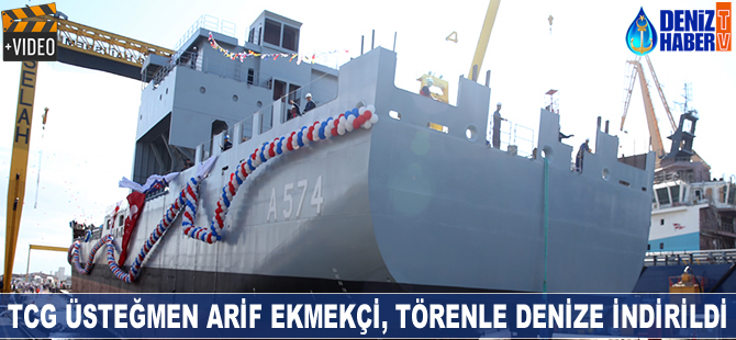 TCG Üsteğmen Arif Ekmekçi, törenle denize indirildi