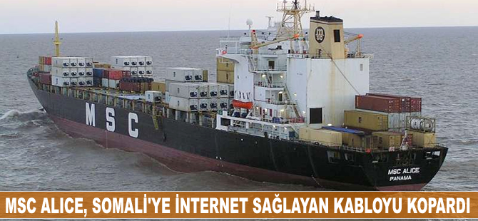 MSC Alice, Somali'ye internet sağlayan kabloyu kopardı