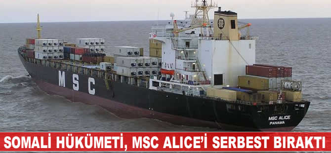 Somali Hükümeti, MSC Alice'i serbest bıraktı