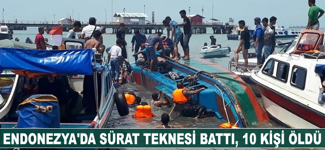 Endonezya'da sürat teknesi battı: 10 ölü