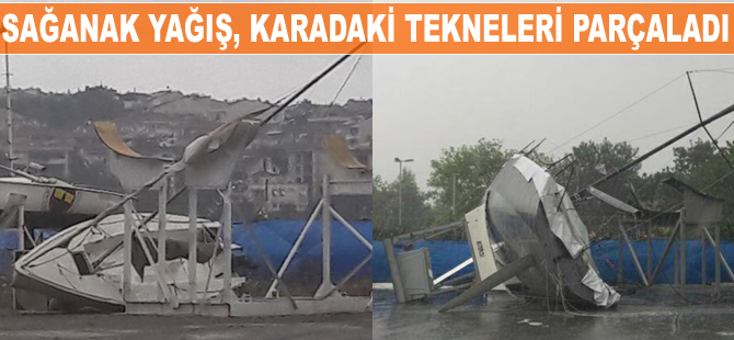 İstanbul'da şiddetli sağanak yağış, tekneleri batırırken, hayatı felç etti